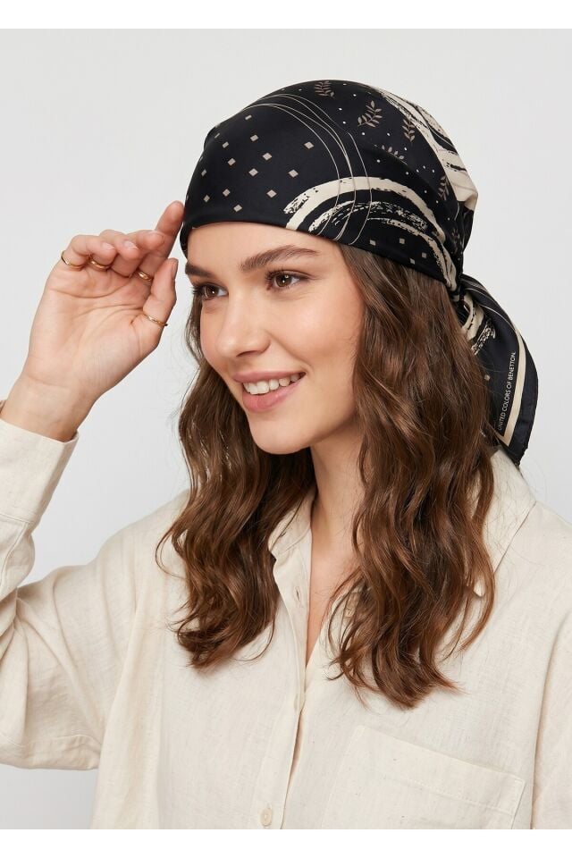 BENETTON BANDANA 45X45 SİYAH