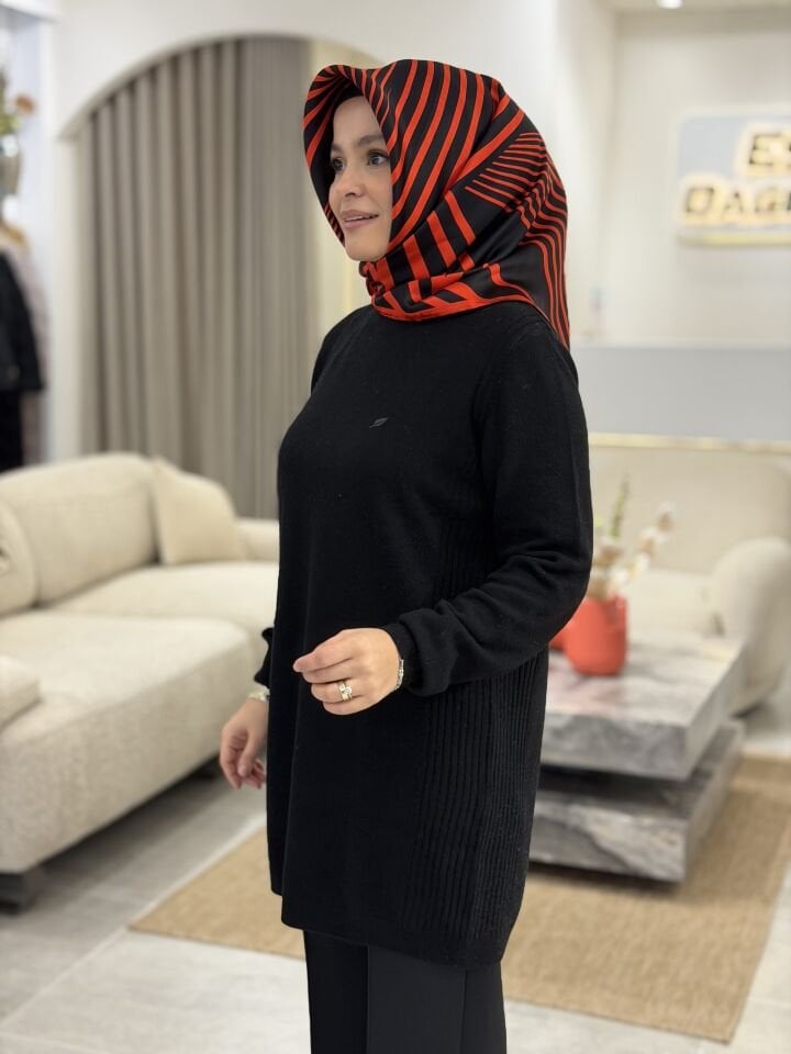 TIĞ TRİKO KAŞMİR TRİKO TUNİK SİYAH
