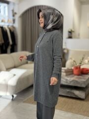 TIĞ TRİKO KAŞMİR TRİKO HIRKA ANTRASİT