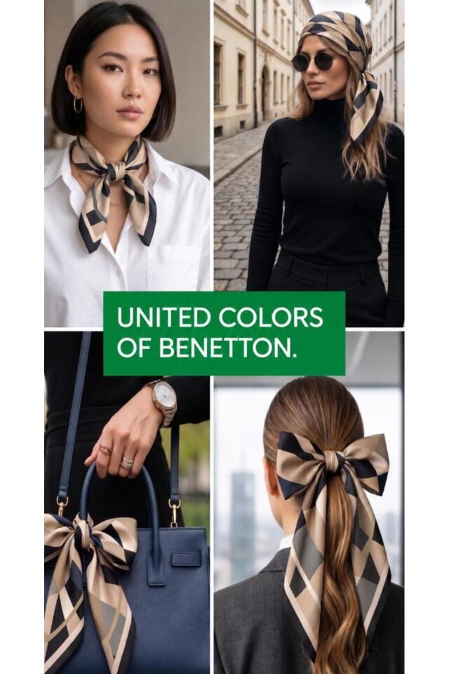 BENETTON BANDANA 45X45 VİZON