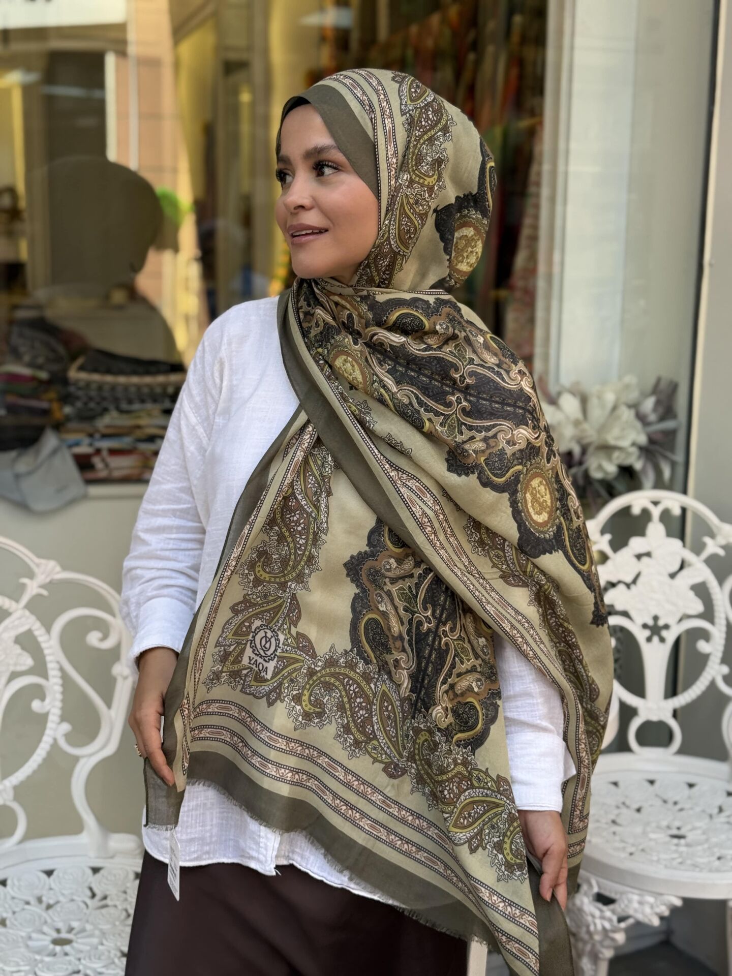 KAŞMİR İPEK ETHNİC ŞAL 70X200