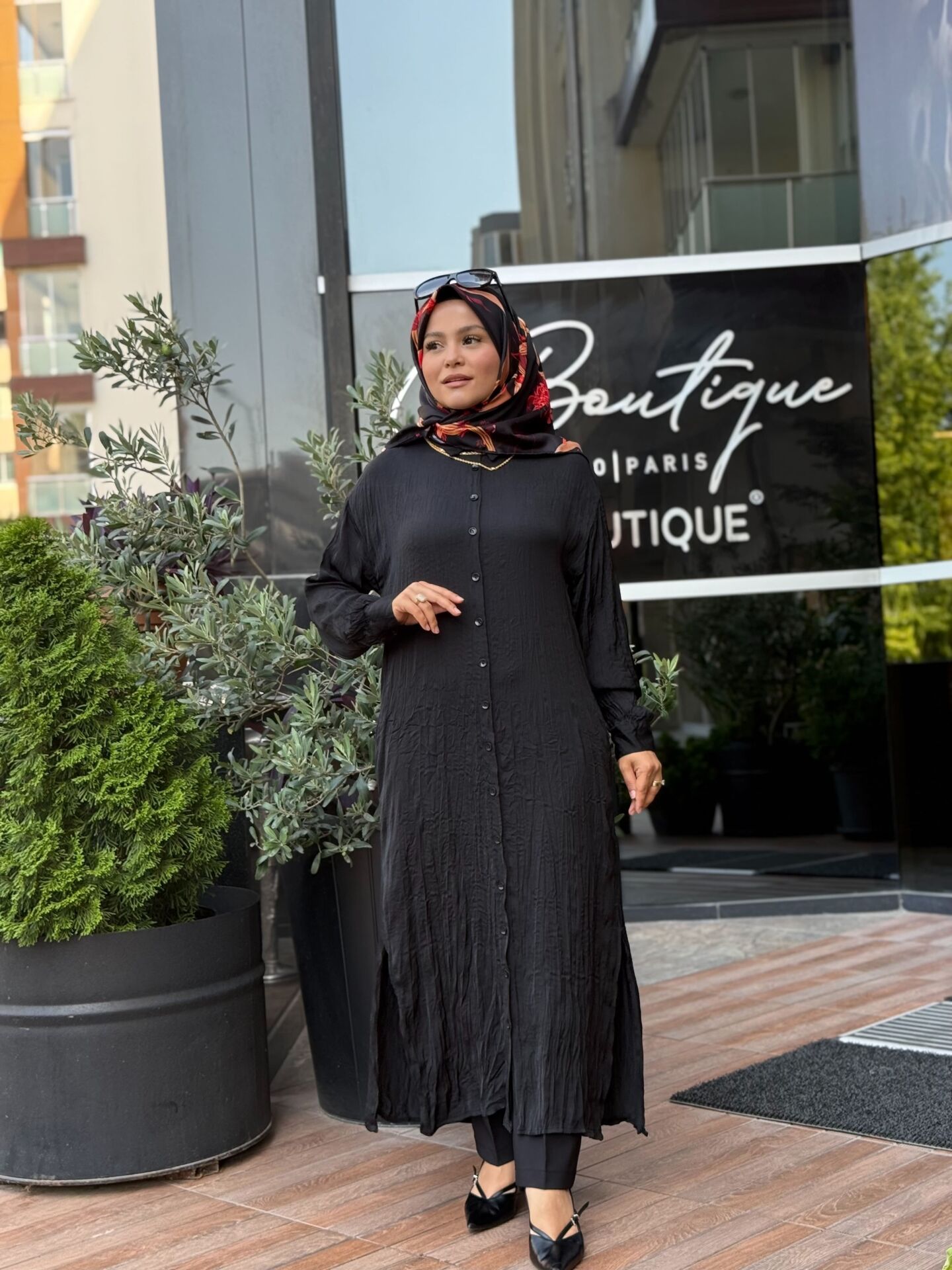 CİNDRELLA GİY-ÇIK MODEL UZUN GÖMLEK SİYAH