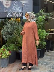 CİNDRELLA GİY-ÇIK MODEL UZUN GÖMLEK KİREMİT