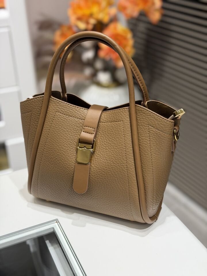 LEVİDOR İTHAL DERİ ÇANTA CAMEL