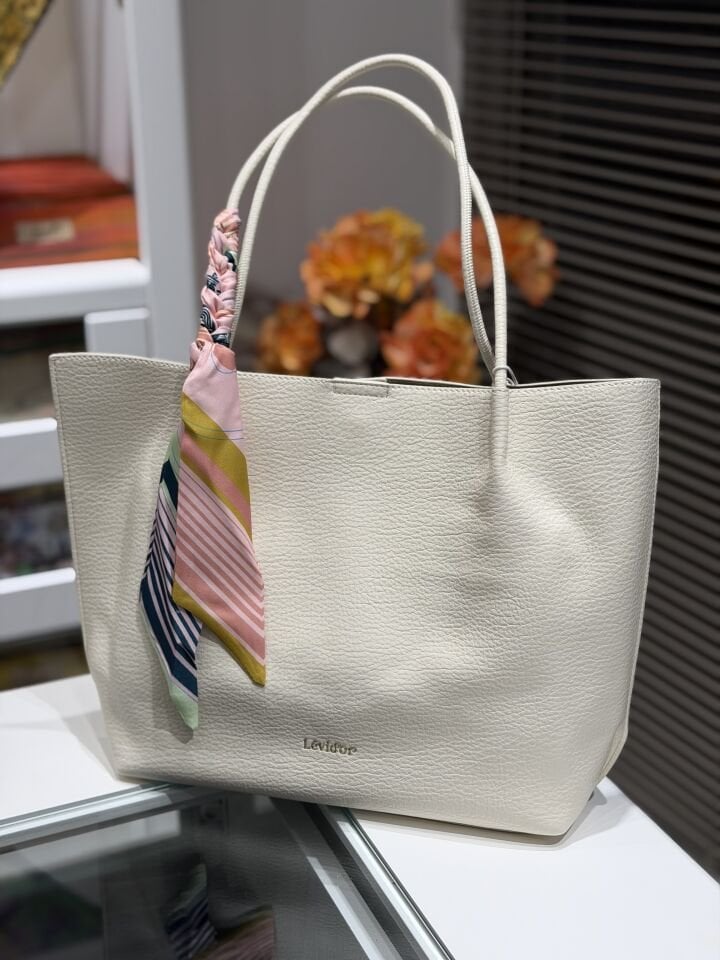 LEVİDOR İTHAL DERİ ÇANTA KREM