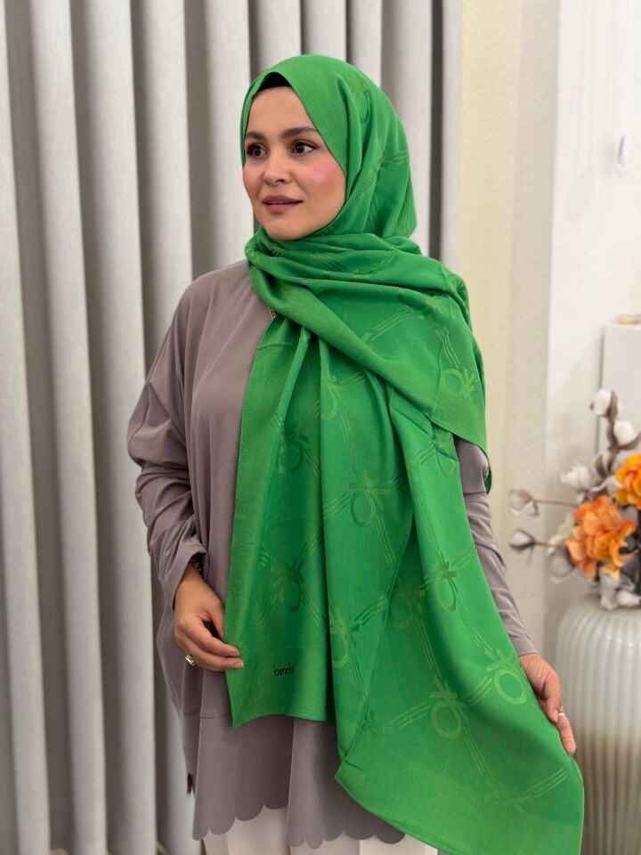 BENETTON LYOCELL ŞAL ÖRDEK BAŞI YEŞİLİ
