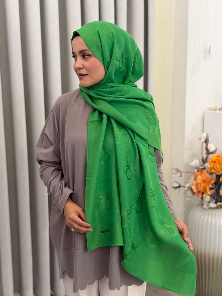 BENETTON LYOCELL ŞAL ÖRDEK BAŞI YEŞİLİ