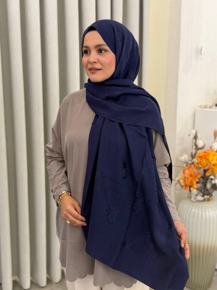 BENETTON LYOCELL ŞAL LACİVERT