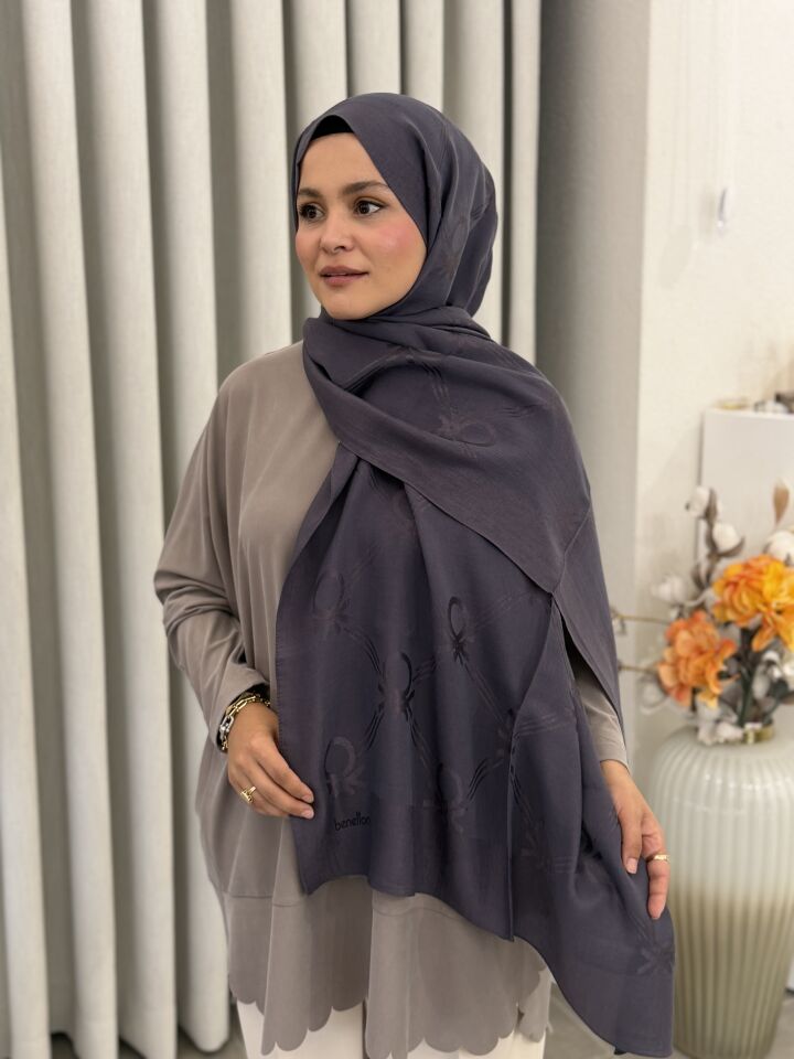 BENETTON LYOCELL ŞAL KOYU FÜME