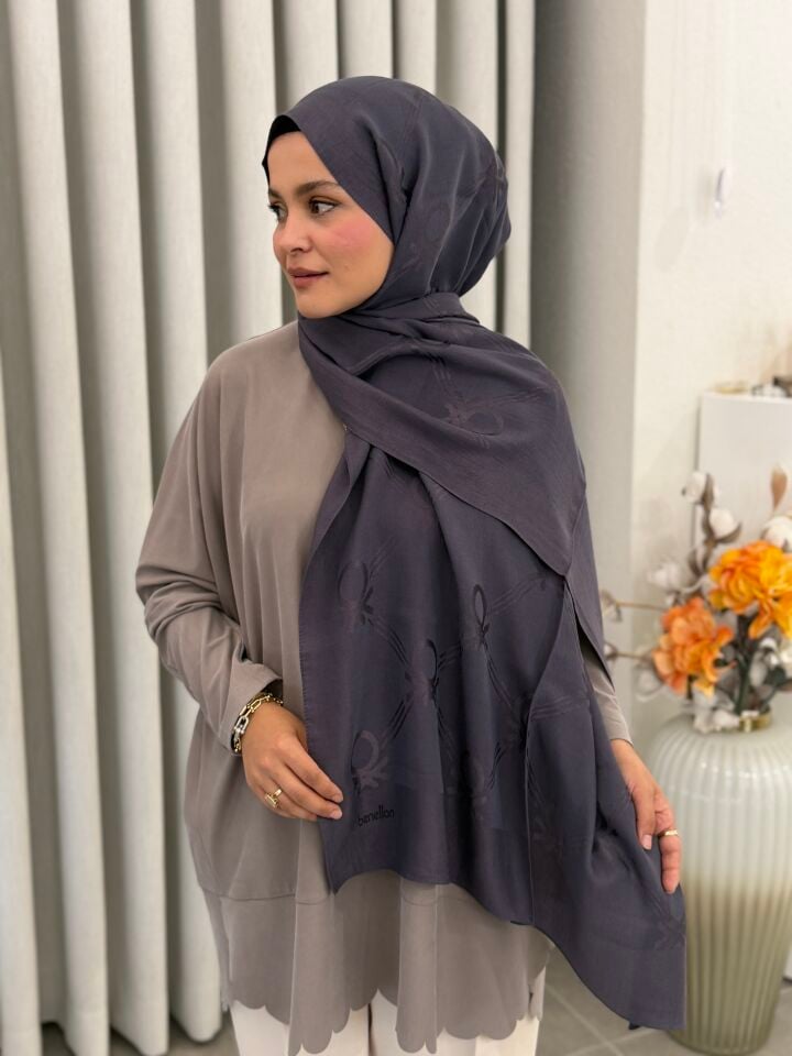 BENETTON LYOCELL ŞAL KOYU FÜME