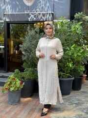 CİNDRELLA GİY-ÇIK MODEL UZUN GÖMLEK BEJ