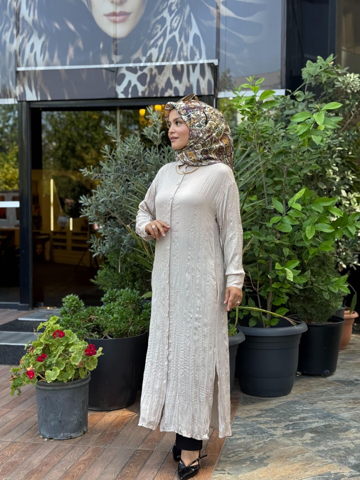 CİNDRELLA GİY-ÇIK MODEL UZUN GÖMLEK BEJ