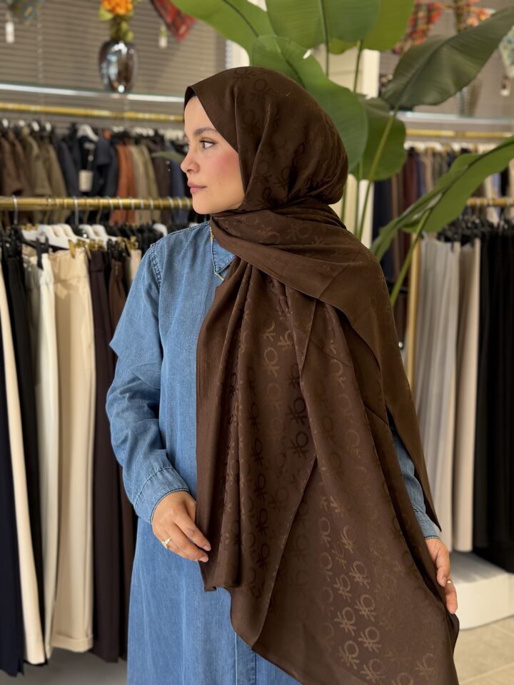 BENETTON LYOCELL ŞAL KOYU KAHVE