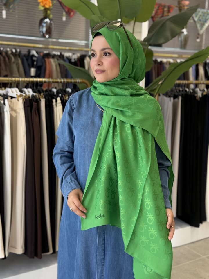 BENETTON LYOCELL ŞAL ÖRDEK BAŞI YEŞİLİ