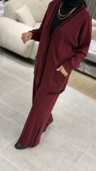 TIĞ TRİKO ÇİZGİ DETAYLI RİBANALI PANTOLONLU OYSHO TAKIM