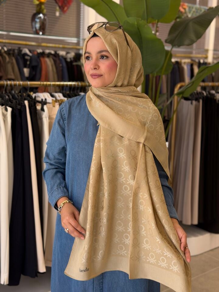 BENETTON LYOCELL ŞAL AÇIK GOLD