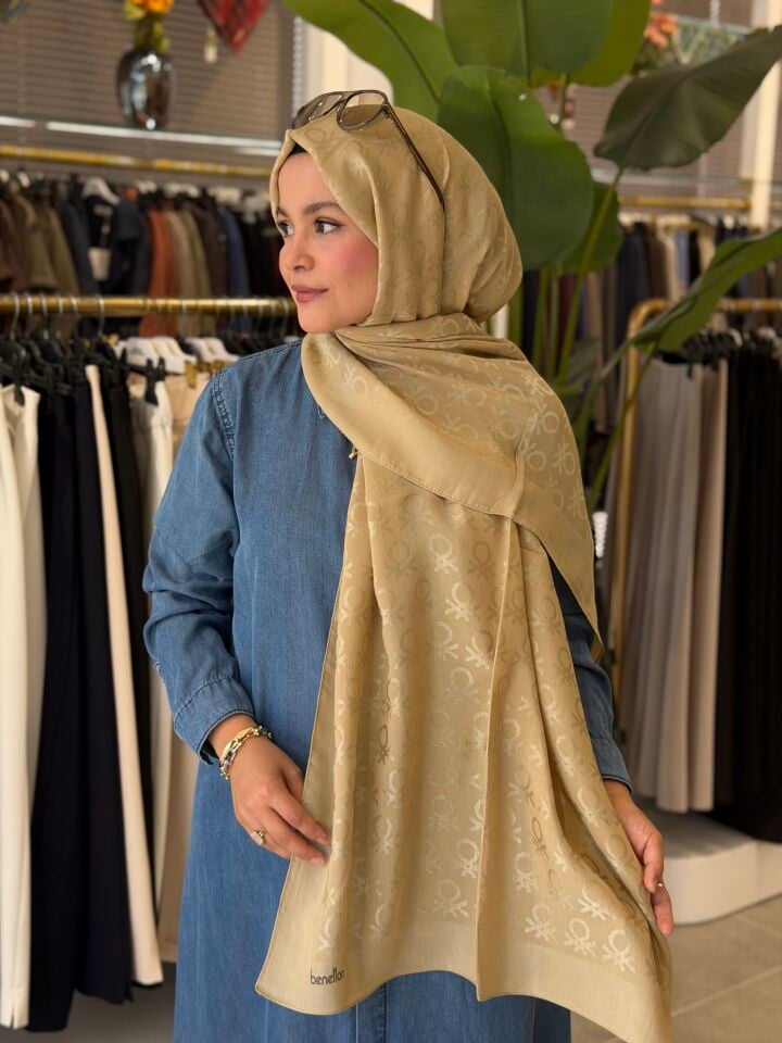 BENETTON LYOCELL ŞAL AÇIK GOLD