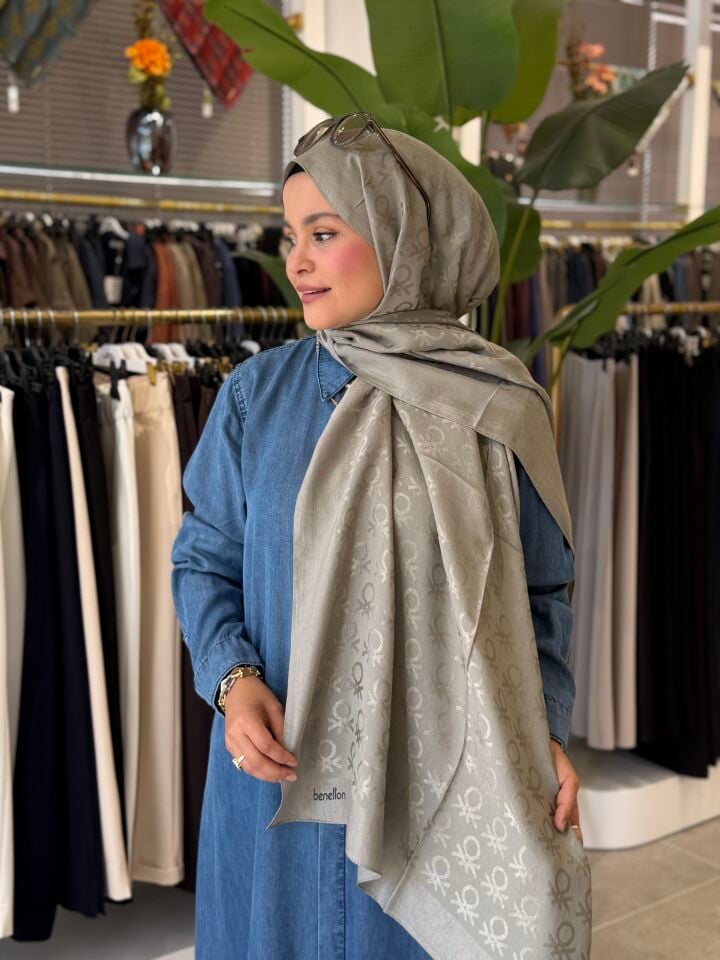 BENETTON LYOCELL ŞAL GRİ