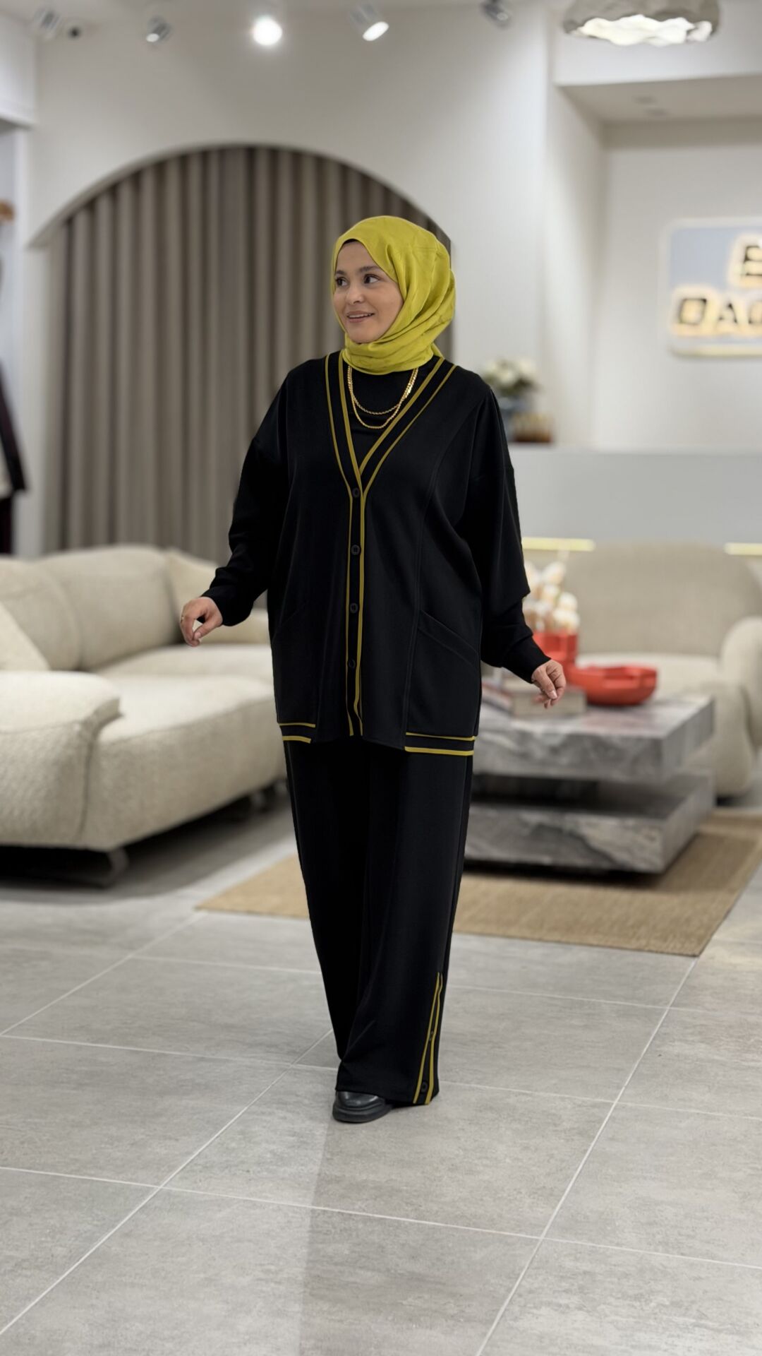 TIĞ TRİKO ÇİZGİ DETAYLI RİBANALI PANTOLONLU OYSHO TAKIM