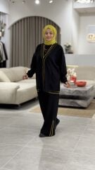 TIĞ TRİKO ÇİZGİ DETAYLI RİBANALI PANTOLONLU OYSHO TAKIM