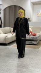 TIĞ TRİKO ÇİZGİ DETAYLI RİBANALI PANTOLONLU OYSHO TAKIM