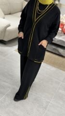 TIĞ TRİKO ÇİZGİ DETAYLI RİBANALI PANTOLONLU OYSHO TAKIM