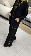 TIĞ TRİKO ÇİZGİ DETAYLI RİBANALI PANTOLONLU OYSHO TAKIM