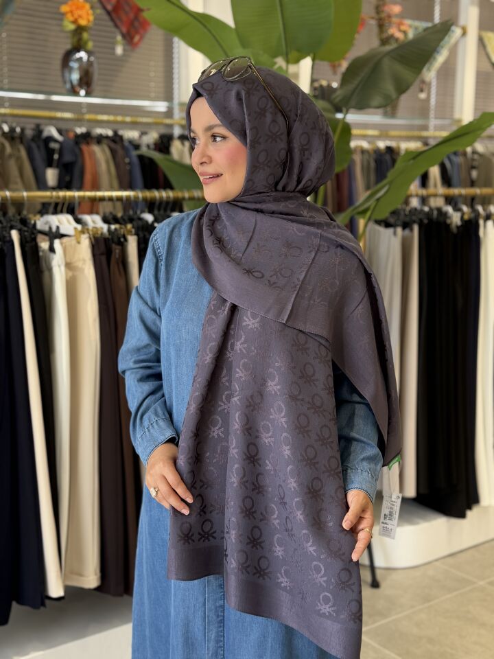 BENETTON LYOCELL ŞAL KOYU FÜME