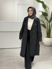ESRA DAĞLIOĞLU TRENÇKOT SİYAH