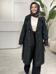 ESRA DAĞLIOĞLU TRENÇKOT SİYAH