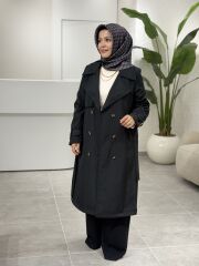 ESRA DAĞLIOĞLU TRENÇKOT SİYAH