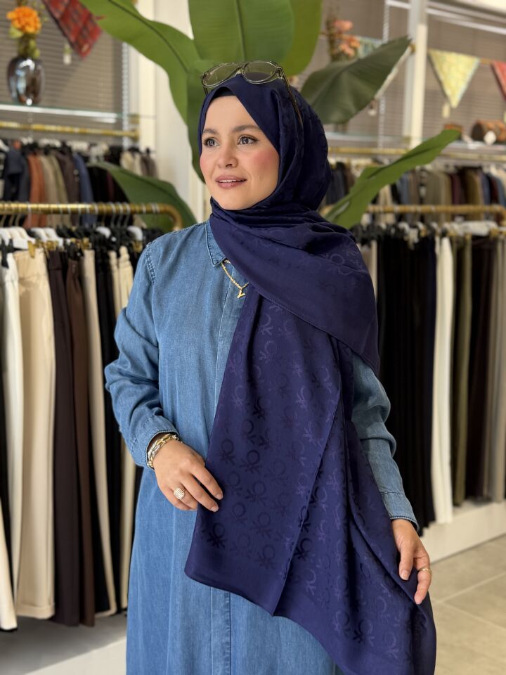 BENETTON LYOCELL ŞAL LACİVERT