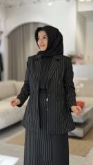 YAQA KUMAŞ ÇİZGİLİ ETEK