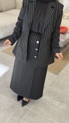 YAQA KUMAŞ ÇİZGİLİ ETEK