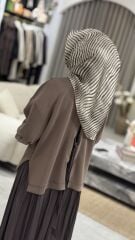 TIĞ TRİKO SATEN KURDELA DETAYLI ETEKLİ TAKIM KAHVE