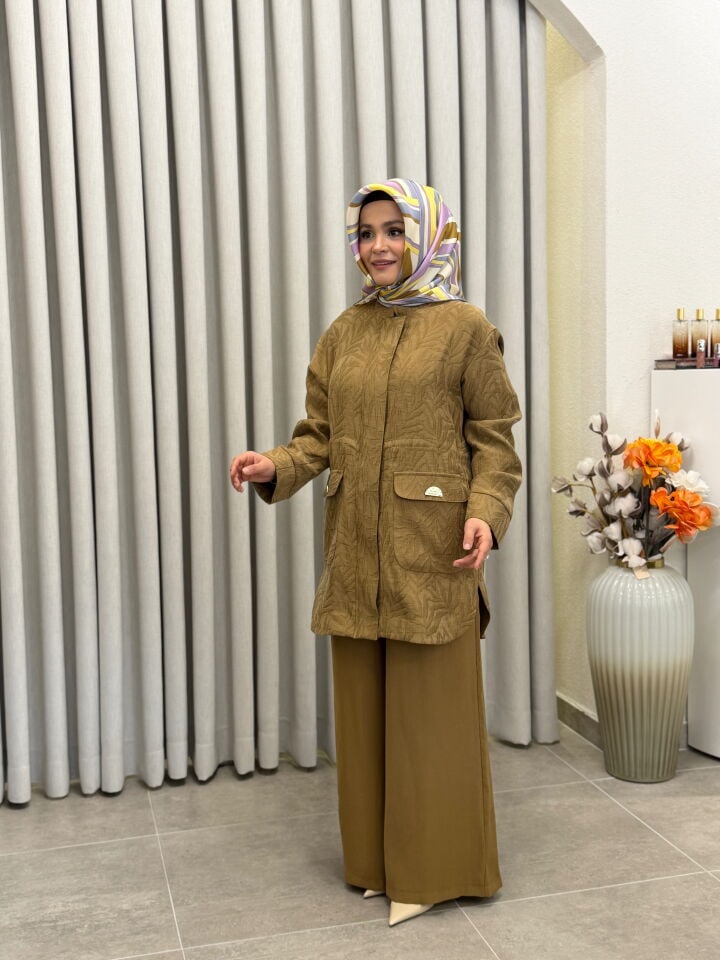 AVENNA PAMUK TENCEL PANTALONLU TAKIM YAĞ YEŞİLİ