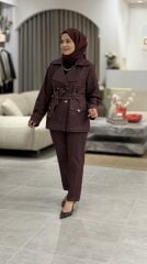 YAQA DENİM CEKET BORDO