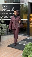 YAQA DENİM CEKET BORDO