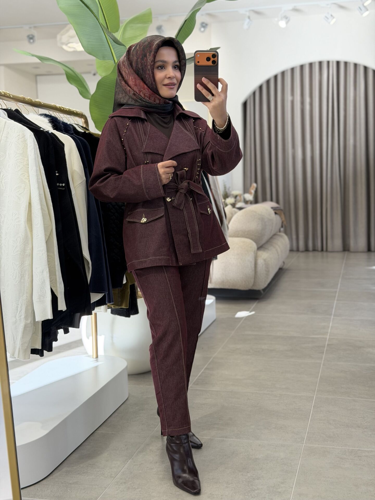 YAQA DENİM HAVUÇ PANTOLON BORDO