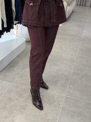 YAQA DENİM HAVUÇ PANTOLON BORDO