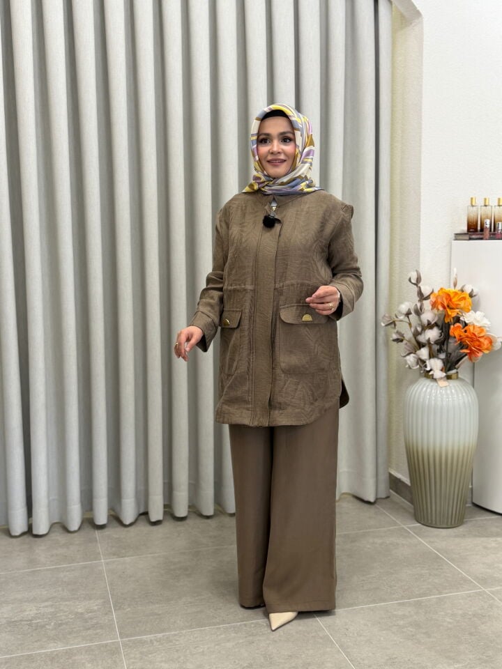 AVENNA PAMUK TENCEL PANTALONLU TAKIM VİZON