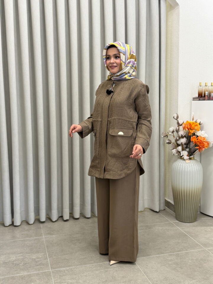 AVENNA PAMUK TENCEL PANTALONLU TAKIM VİZON