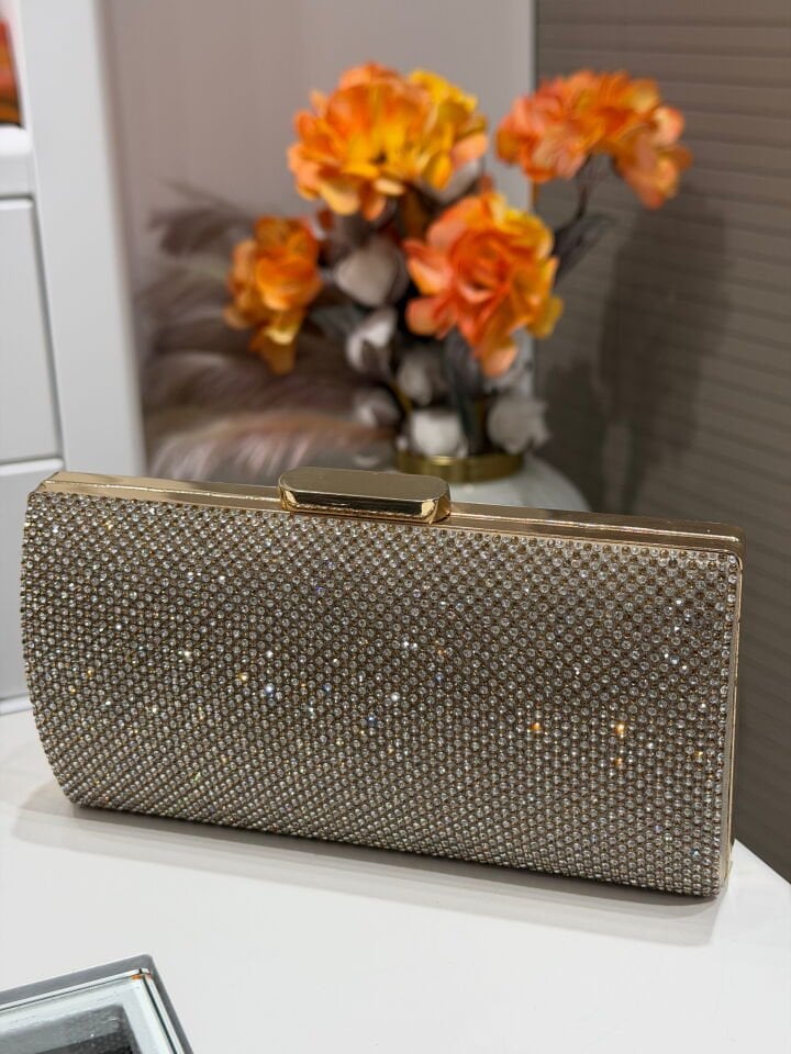 LA BOUTİQUE TAŞ PAYET GOLD ÇANTA