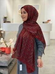 ARMANDA İTHAL VUAL ŞAL BORDO GRİ