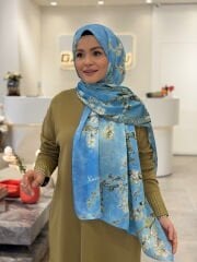 ARMANDA İTHAL VUAL ŞAL KOT MAVİ