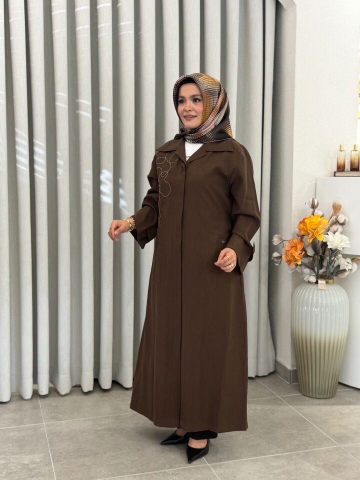 ARMİNE TREND YAKA DETAYLI GİY-ÇIK KAHVERENGİ