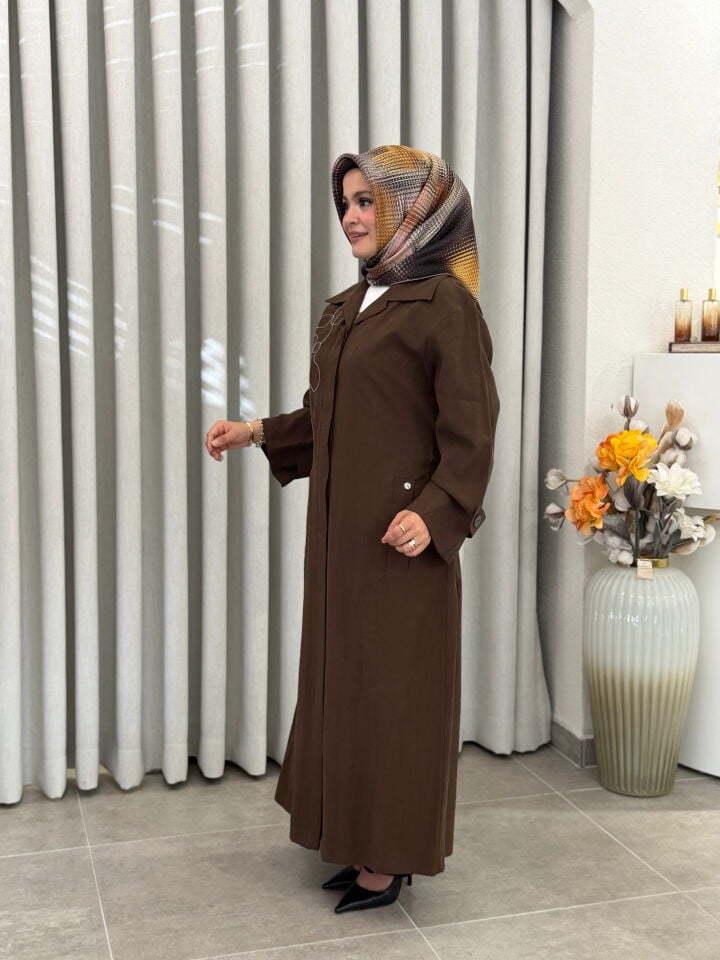 ARMİNE TREND YAKA DETAYLI GİY-ÇIK KAHVERENGİ