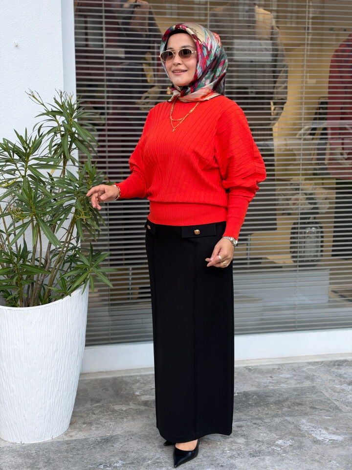 SENTEZ NORA CEPLİ KALEM ETEK SİYAH