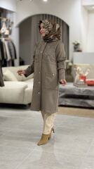 TIĞ TRİKO NAKIŞ DETAYLI SÜET KAP VİZON