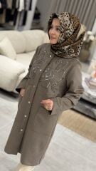 TIĞ TRİKO NAKIŞ DETAYLI SÜET KAP VİZON